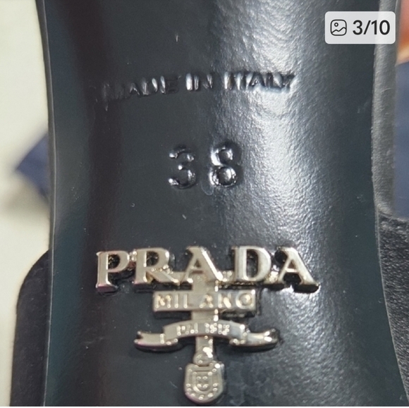 Prada Black Satin Open-Toe Heels - Picture 3 of 10